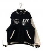 A BATHING APE×NEIGHBORHOODアベイシングエイプ×ネイバーフッド）の古着「VARSITY JACKET」｜ブラック×ホワイト