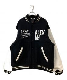 A BATHING APE×NEIGHBORHOOD（アベイシングエイプ×ネイバーフッド）の古着「VARSITY JACKET」｜ブラック×ホワイト