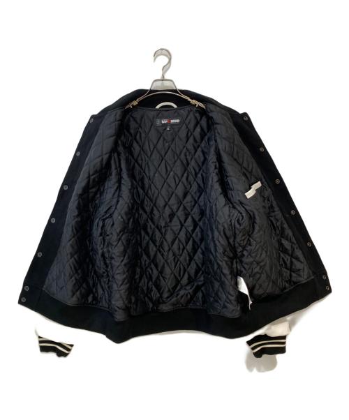 A BATHING APE（アベイシングエイプ）A BATHING APE (アベイシングエイプ) NEIGHBORHOOD (ネイバーフッド) VARSITY JACKET ブラック×ホワイト サイズ:XLの古着・服飾アイテム