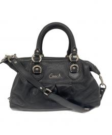 COACH（コーチ）の古着「アシュレイ レザー サッチェル 2WAYハンドバッグ」｜ブラック