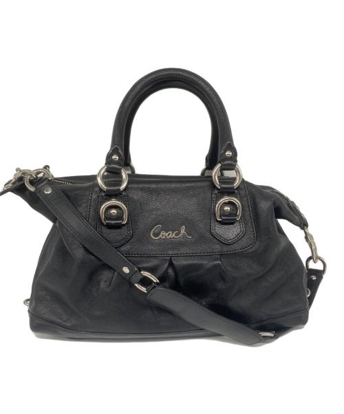 COACH（コーチ）COACH (コーチ) アシュレイ レザー サッチェル 2WAYハンドバッグ ブラックの古着・服飾アイテム