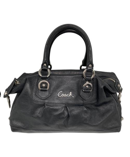 COACH（コーチ）COACH (コーチ) アシュレイ レザー サッチェル 2WAYハンドバッグ ブラックの古着・服飾アイテム