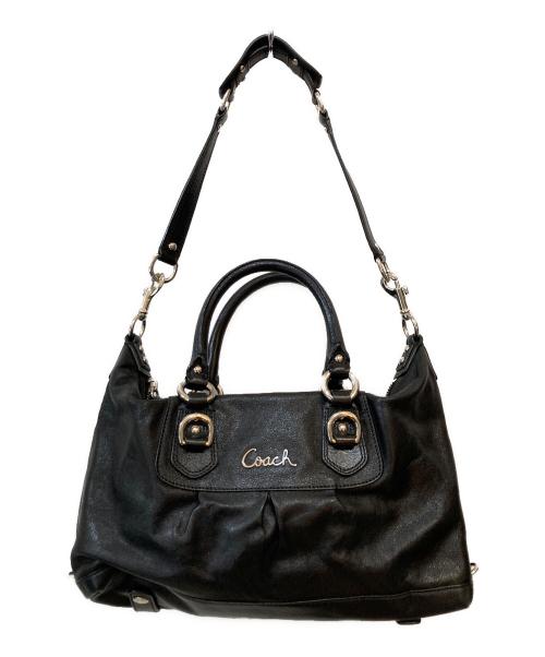 COACH（コーチ）COACH (コーチ) アシュレイ レザー サッチェル 2WAYハンドバッグ ブラックの古着・服飾アイテム