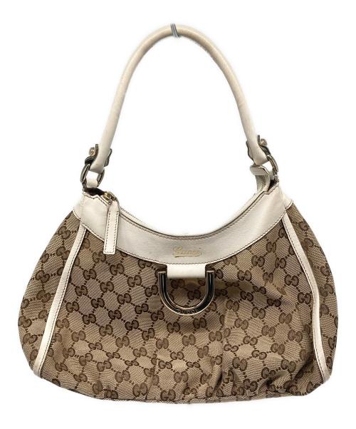 GUCCI（グッチ）GUCCI (グッチ) GGキャンバス アビー ワンショルダーバッグ アイボリー×ベージュの古着・服飾アイテム