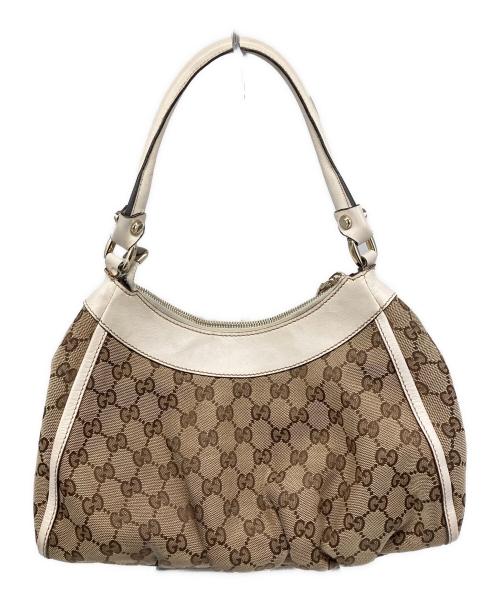 GUCCI（グッチ）GUCCI (グッチ) GGキャンバス アビー ワンショルダーバッグ アイボリー×ベージュの古着・服飾アイテム