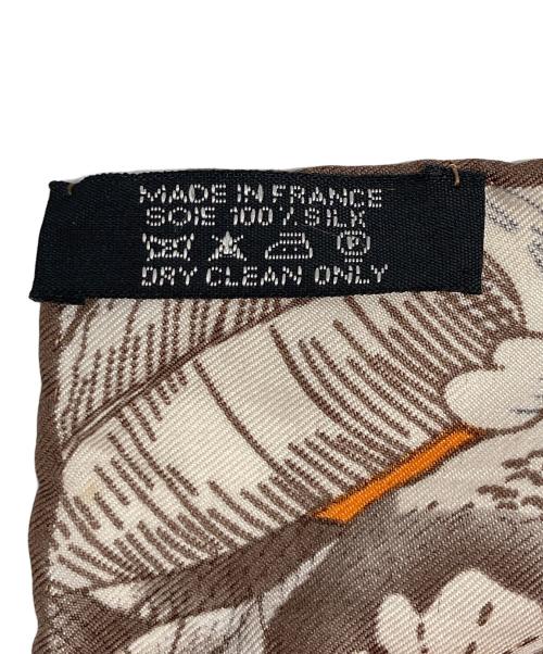 HERMES（エルメス）HERMES (エルメス) 世界の帆船 カレ130 大判シルクスカーフ オレンジの古着・服飾アイテム