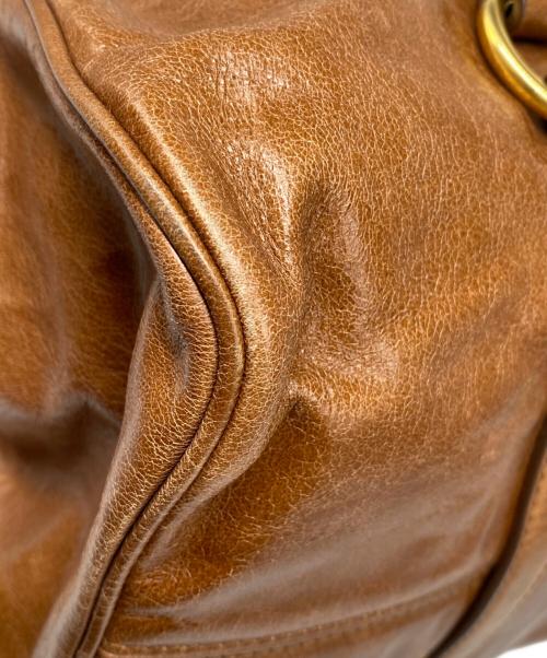 MIU MIU（ミュウミュウ）MIU MIU (ミュウミュウ) VITELLO LUX ヴィッテロリュクス サイドリボン 2WAYハンドバッグ ブラウンの古着・服飾アイテム