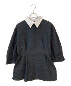 Demi-Luxe Beamsデミルクス ビームス）の古着「フクレ織りジャカード アタッチドカラー ブラウス」｜ブラック