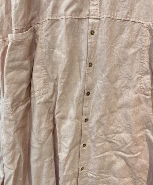 nest Robe（ネストローブ）nest Robe (ネストローブ) リネン天然染めビッグシャツワンピース ピンク サイズ:FREEの古着・服飾アイテム