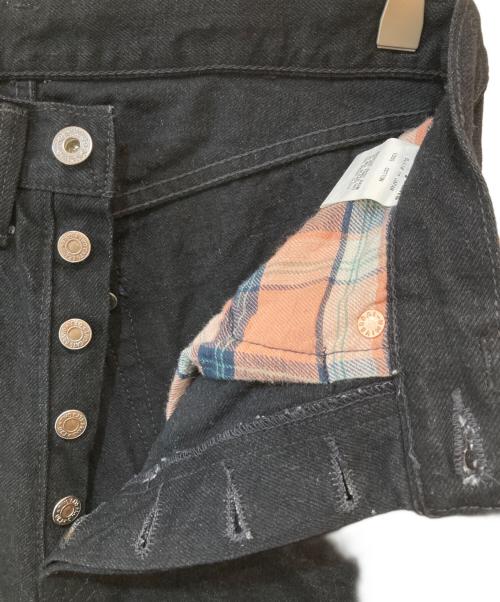TCB jeans（ティーシービー ジーンズ）TCB jeans (ティーシービー ジーンズ) ボタンフライ ブラックデニム ブラック サイズ:78.5の古着・服飾アイテム