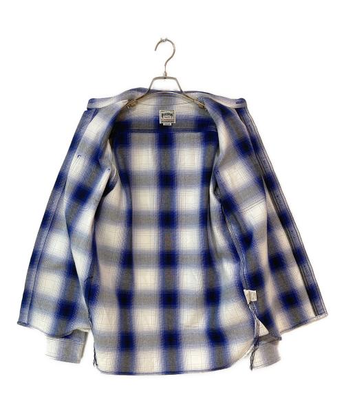 HOUSTON（ヒューストン）HOUSTON (ヒューストン) OMBRE CHECK VIYELLA SHIRT ブルー サイズ:Mの古着・服飾アイテム