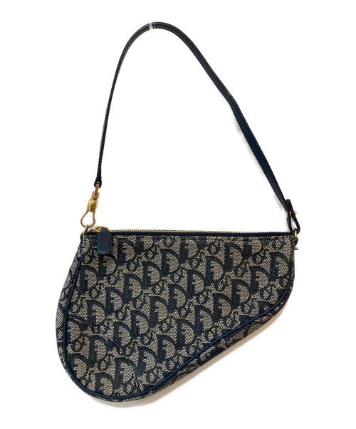 Christian Dior（クリスチャン ディオール）Christian Dior (クリスチャン ディオール) トロッターサドルポーチ ネイビーの古着・服飾アイテム