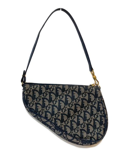 Christian Dior（クリスチャン ディオール）Christian Dior (クリスチャン ディオール) トロッターサドルポーチ ネイビーの古着・服飾アイテム
