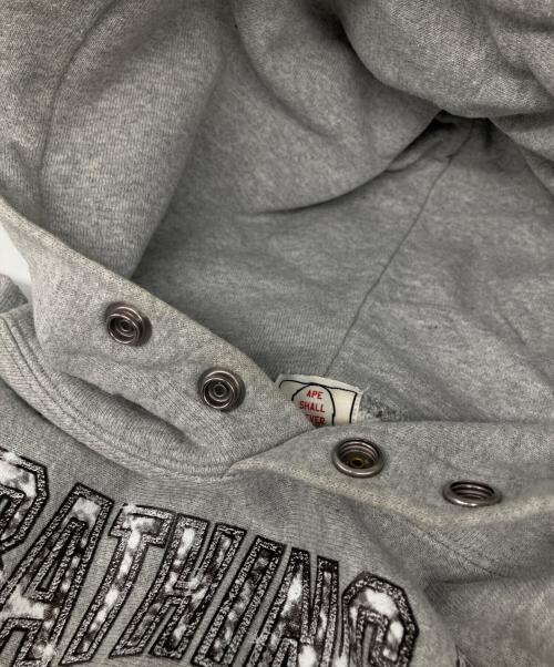 A BATHING APE（ア ベイシング エイプ）A BATHING APE (ア ベイシング エイプ) プリントパーカー グレー サイズ:XSの古着・服飾アイテム