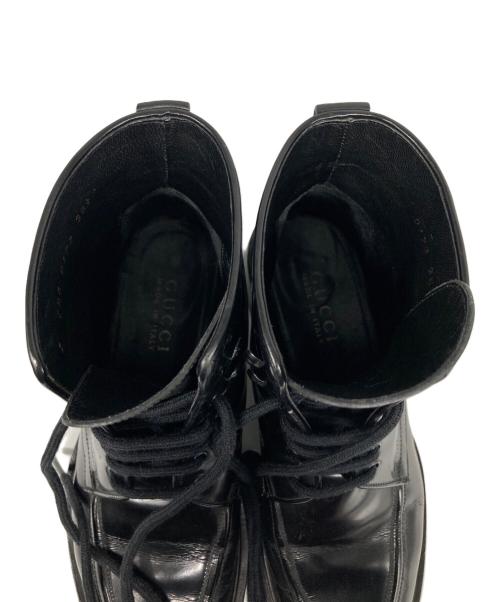 GUCCI（グッチ）GUCCI (グッチ) レースアップブーツ ブラック サイズ:36　1/2の古着・服飾アイテム