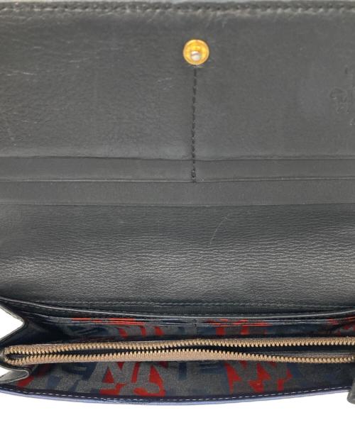Vivienne Westwood（ヴィヴィアンウエストウッド）Vivienne Westwood (ヴィヴィアンウエストウッド) ハラコ長財布 ネイビー×グレーの古着・服飾アイテム