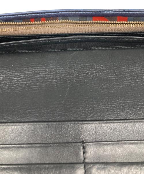 Vivienne Westwood（ヴィヴィアンウエストウッド）Vivienne Westwood (ヴィヴィアンウエストウッド) ハラコ長財布 ネイビー×グレーの古着・服飾アイテム