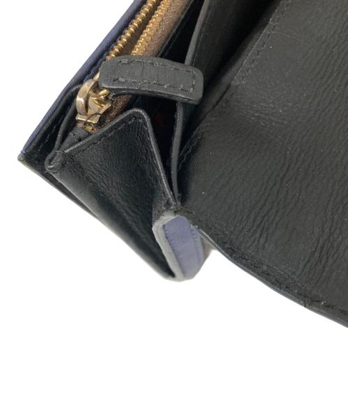 Vivienne Westwood（ヴィヴィアンウエストウッド）Vivienne Westwood (ヴィヴィアンウエストウッド) ハラコ長財布 ネイビー×グレーの古着・服飾アイテム