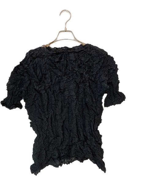 ISSEY MIYAKE（イッセイミヤケ）ISSEY MIYAKE (イッセイミヤケ) シワ加工トップス ブラック サイズ:Mの古着・服飾アイテム