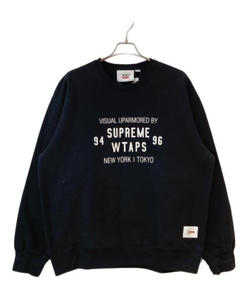 WTAPS（ダブルタップス）WTAPS (ダブルタップス) SUPREME (シュプリーム) 21FW Crewneck / コラボクルーネックスウェット ブラック サイズ:XLの古着・服飾アイテム