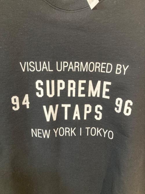 WTAPS（ダブルタップス）WTAPS (ダブルタップス) SUPREME (シュプリーム) 21FW Crewneck / コラボクルーネックスウェット ブラック サイズ:XLの古着・服飾アイテム