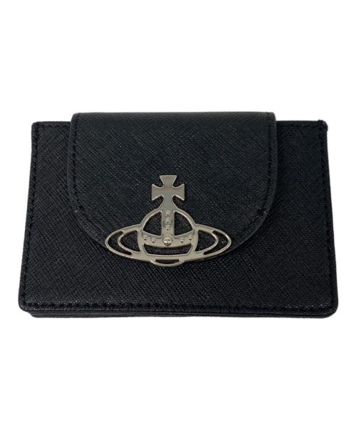 Vivienne Westwood（ヴィヴィアンウエストウッド）Vivienne Westwood (ヴィヴィアンウエストウッド) SAFFIANO FLAP CARD HOLDER サフィアーノ・フラップ・カードホルダー　カードケース サフィアーノ ブラックの古着・服飾アイテム