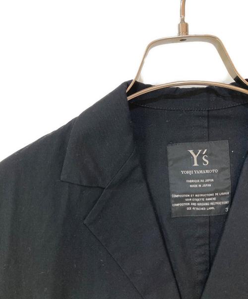Y's（ワイズ）Y's (ワイズ) コットンテーラードジャケット ブラック サイズ:3の古着・服飾アイテム