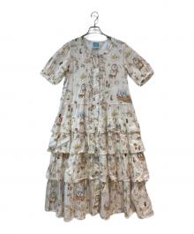 PINK HOUSE（ピンクハウス）の古着「生誕150周年 総柄 段々ワンピース」｜オフホワイト