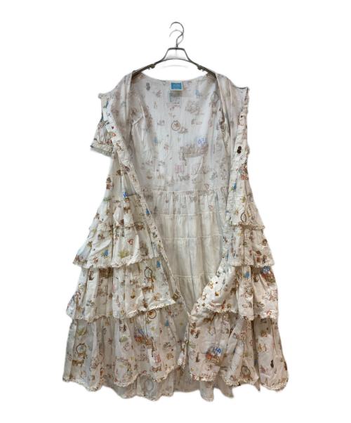PINK HOUSE（ピンクハウス）PINK HOUSE (ピンクハウス) 生誕150周年 総柄 段々ワンピース オフホワイト サイズ:FREEの古着・服飾アイテム
