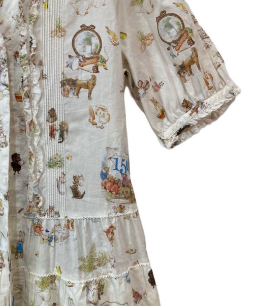 PINK HOUSE（ピンクハウス）PINK HOUSE (ピンクハウス) 生誕150周年 総柄 段々ワンピース オフホワイト サイズ:FREEの古着・服飾アイテム