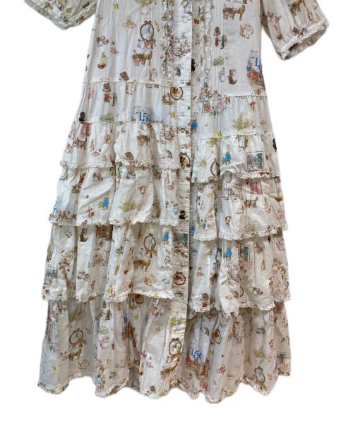 PINK HOUSE（ピンクハウス）PINK HOUSE (ピンクハウス) 生誕150周年 総柄 段々ワンピース オフホワイト サイズ:FREEの古着・服飾アイテム