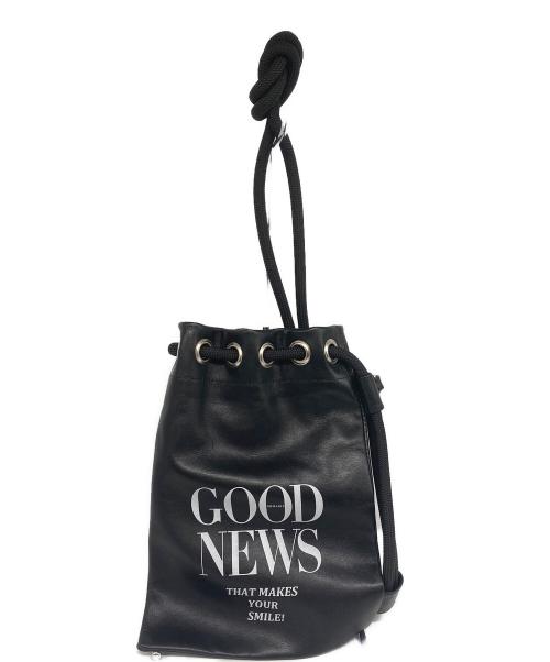 NOMADIS（ノマディス）NOMADIS (ノマディス) CREW PRT レザー巾着ショルダーバッグ ブラックの古着・服飾アイテム