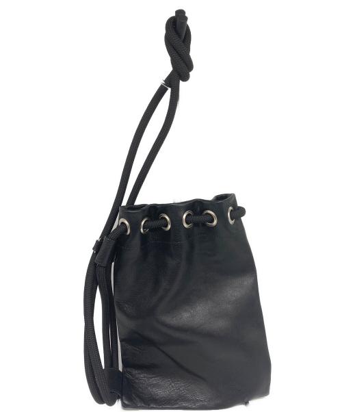 NOMADIS（ノマディス）NOMADIS (ノマディス) CREW PRT レザー巾着ショルダーバッグ ブラックの古着・服飾アイテム