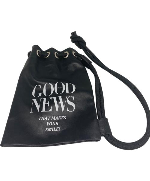 NOMADIS（ノマディス）NOMADIS (ノマディス) CREW PRT レザー巾着ショルダーバッグ ブラックの古着・服飾アイテム