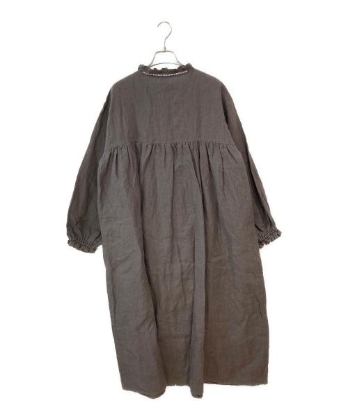 Samansa Mos2（サマンサモスモス）Samansa Mos2 (サマンサモスモス) リネンスタンドフリルワンピース グレー サイズ:FREEの古着・服飾アイテム