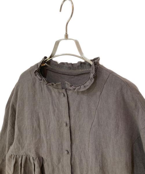 Samansa Mos2（サマンサモスモス）Samansa Mos2 (サマンサモスモス) リネンスタンドフリルワンピース グレー サイズ:FREEの古着・服飾アイテム
