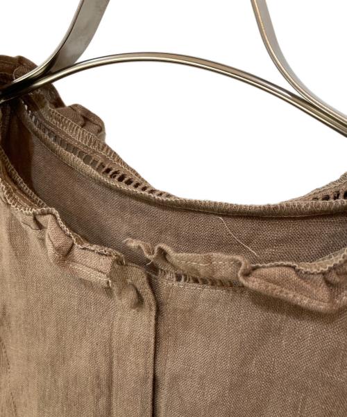 Samansa Mos2（サマンサモスモス）Samansa Mos2 (サマンサモスモス) リネンスタンドフリルワンピース ベージュ サイズ:FREEの古着・服飾アイテム