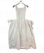 Samansa Mos2サマンサモスモス）の古着「リネンレイヤード2way エプロンワンピース」｜ホワイト