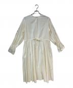 TSUHARU by samansa Mos2ツハル バイ サマンサモスモス）の古着「リネンコットン袖刺繍ワンピース」｜アイボリー