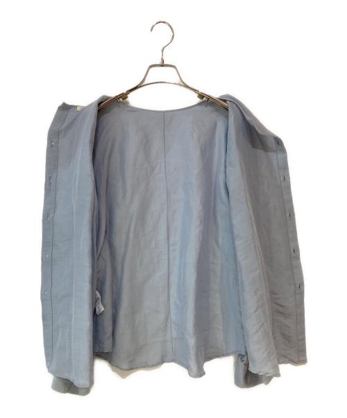 IENA（イエナ）IENA (イエナ) ラミーリヨセルノーカラーブラウス ブルー サイズ:無の古着・服飾アイテム