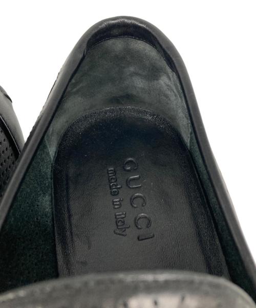 GUCCI（グッチ）GUCCI (グッチ) パンチングレザーホースビットローファー ブラック サイズ:9の古着・服飾アイテム