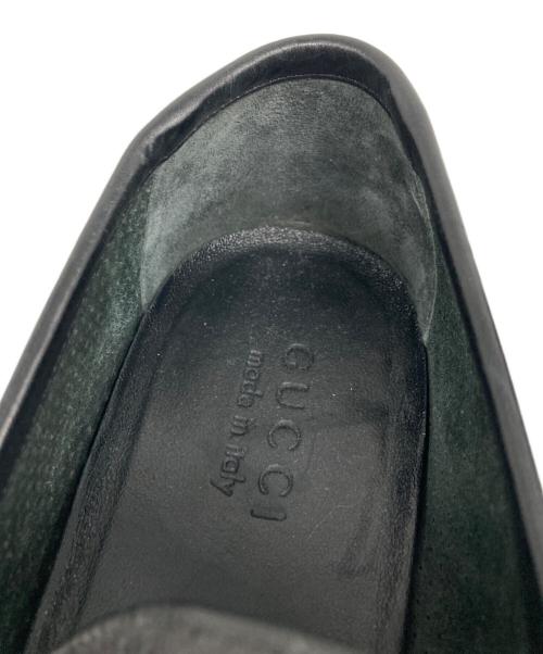 GUCCI（グッチ）GUCCI (グッチ) パンチングレザーホースビットローファー ブラック サイズ:9の古着・服飾アイテム