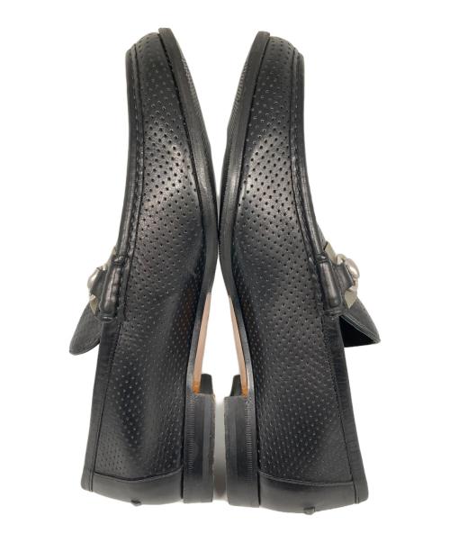 GUCCI（グッチ）GUCCI (グッチ) パンチングレザーホースビットローファー ブラック サイズ:9の古着・服飾アイテム