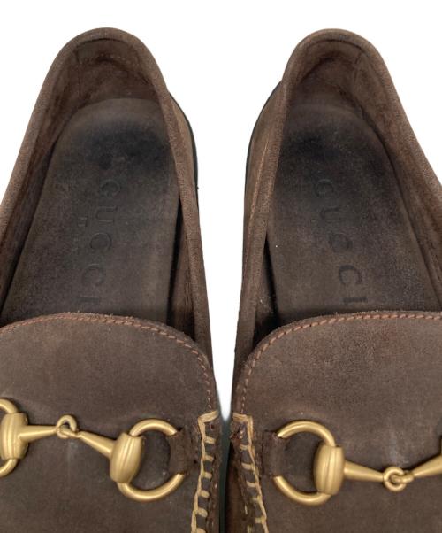 GUCCI（グッチ）GUCCI (グッチ) スウェードホースビットローファー ブラウン サイズ:9Mの古着・服飾アイテム