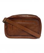 RYUリュウ）の古着「SQUARE BODY BAG レザーボディバッグ」｜ブラウン