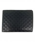 GUCCIグッチ）の古着「マイクログッチシマ 2つ折り財布」｜ブラック