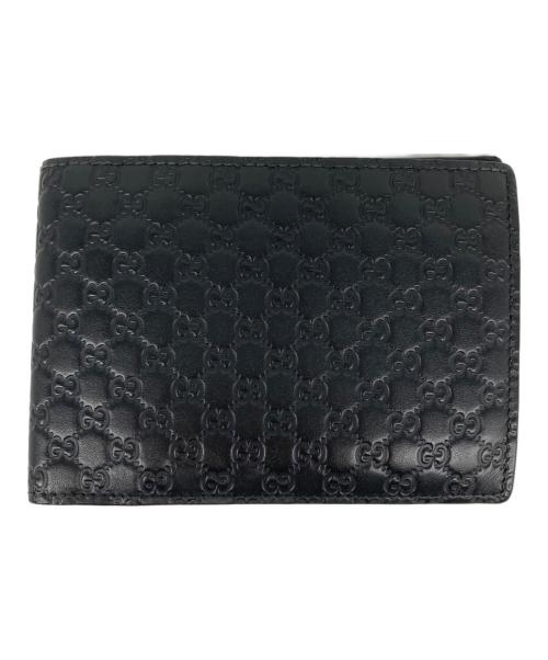 GUCCI（グッチ）GUCCI (グッチ) マイクログッチシマ 2つ折り財布 ブラック サイズ:なしの古着・服飾アイテム