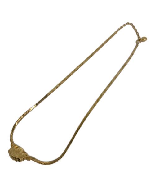 Christian Dior（クリスチャン ディオール）Christian Dior (クリスチャン ディオール) フェイクパール ラインストーン ネックレス ゴールドの古着・服飾アイテム