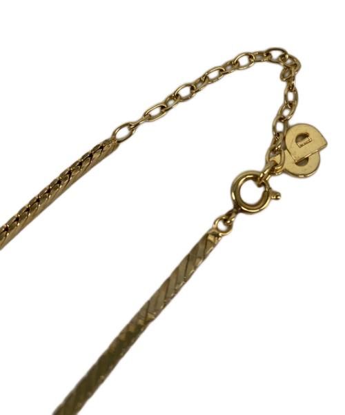 Christian Dior（クリスチャン ディオール）Christian Dior (クリスチャン ディオール) フェイクパール ラインストーン ネックレス ゴールドの古着・服飾アイテム