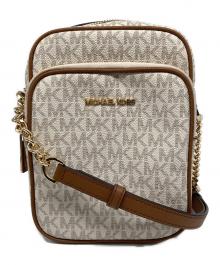 MICHAEL KORS（マイケル・コース）の古着「JET SET TRAVEL MD NS CHAIN XBODY /ジェット・セット・トラベル・ミディアム・ノースサウス・チェーン・クロスボディ　バッグ」｜グレー